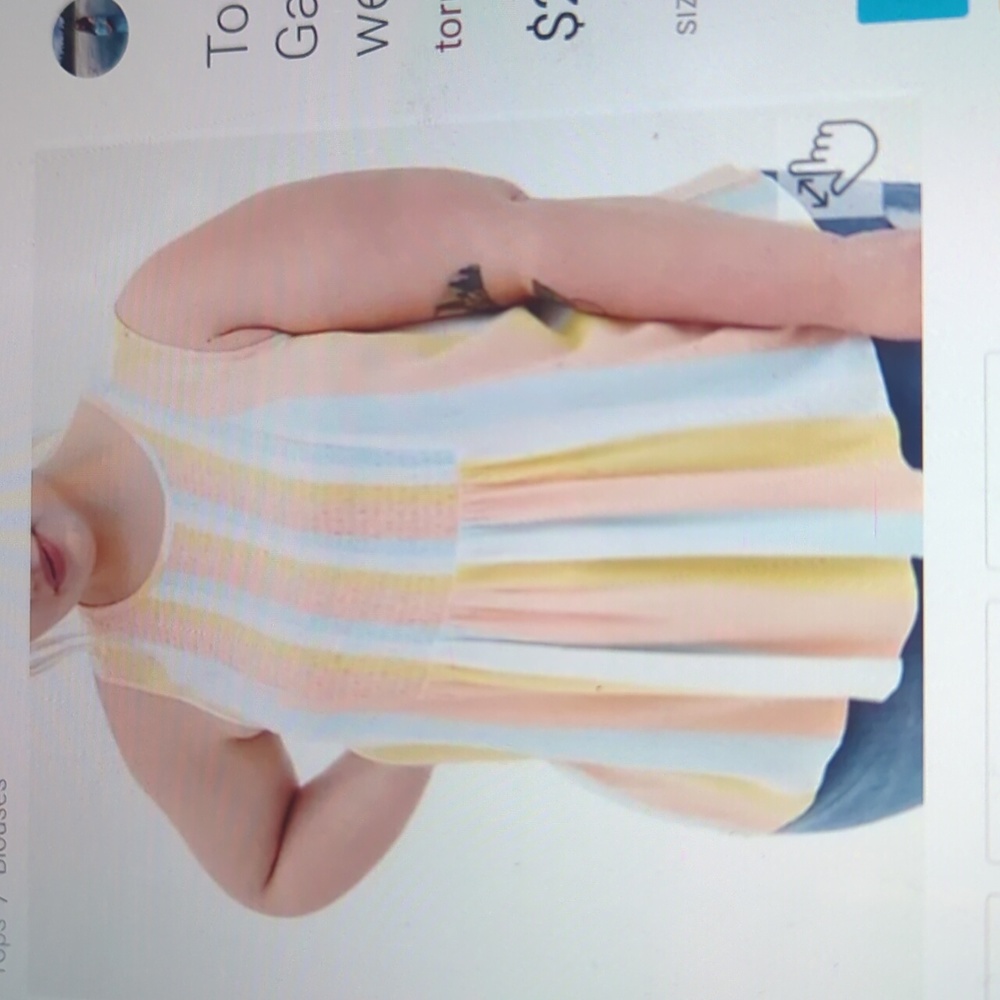 Torrid Multi Pastel Striped Gauze Smocked Tank 0